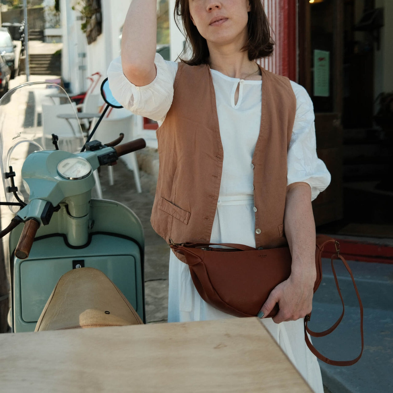 Leather Dumpling Bag // Earth Tones