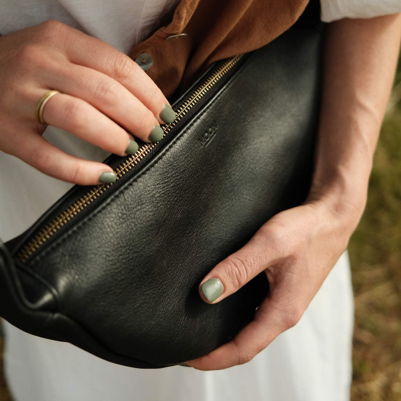 Leather Dumpling Bag // Earth Tones