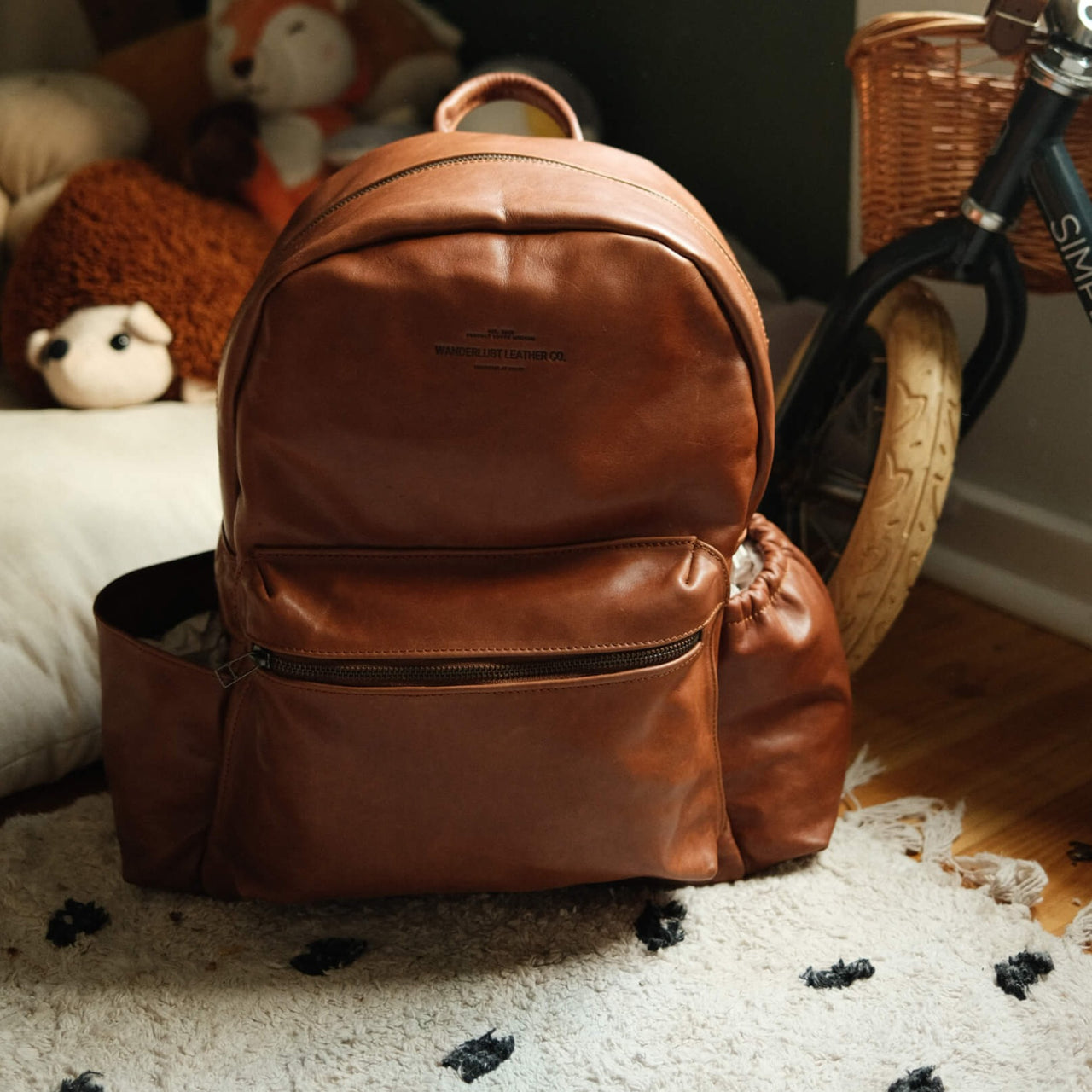 Leather Nappy Backpack