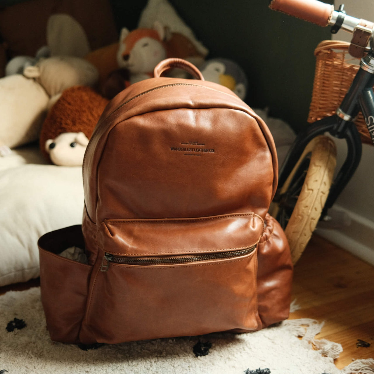 Leather Nappy Backpack